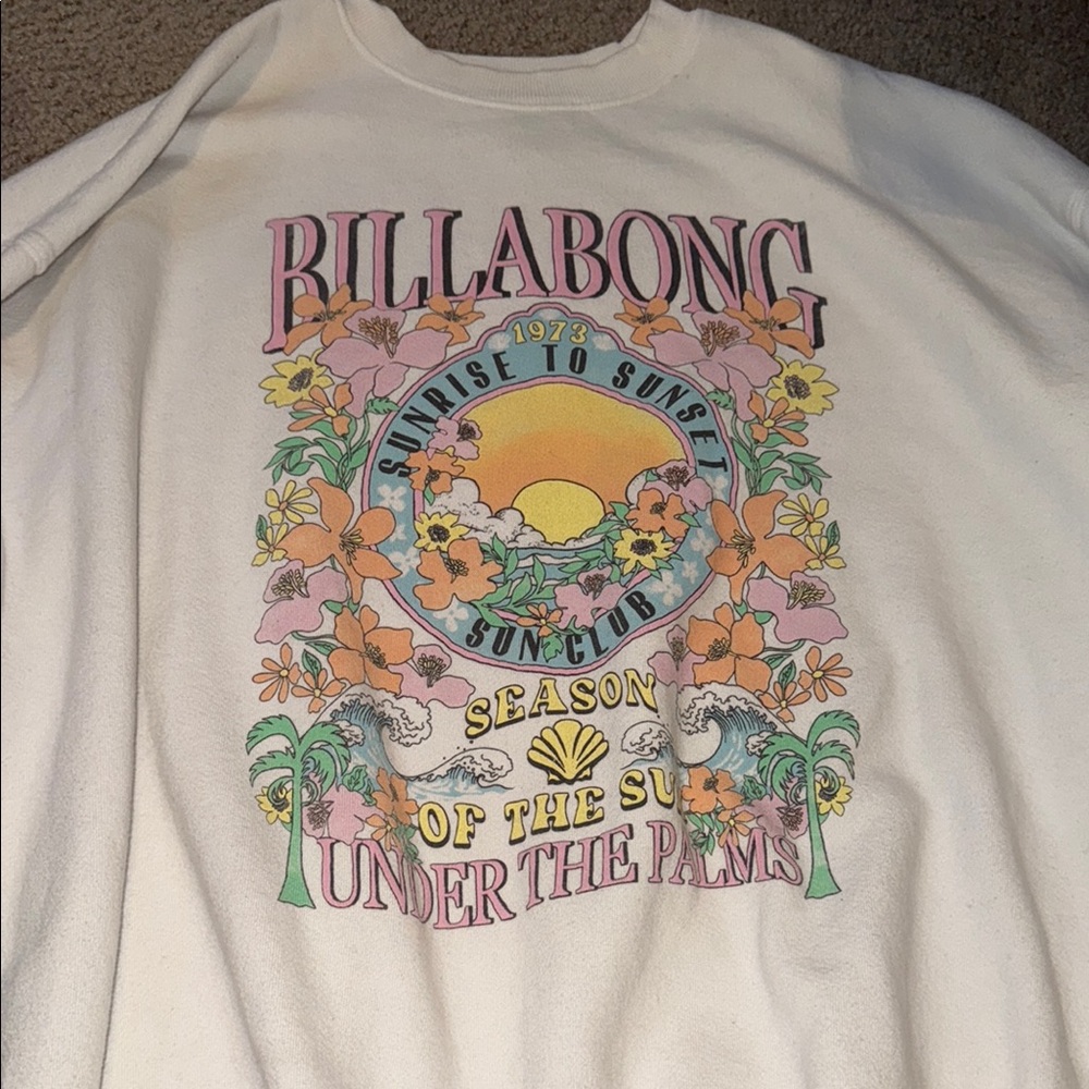 Billabong White Graphic Sweatshirt
